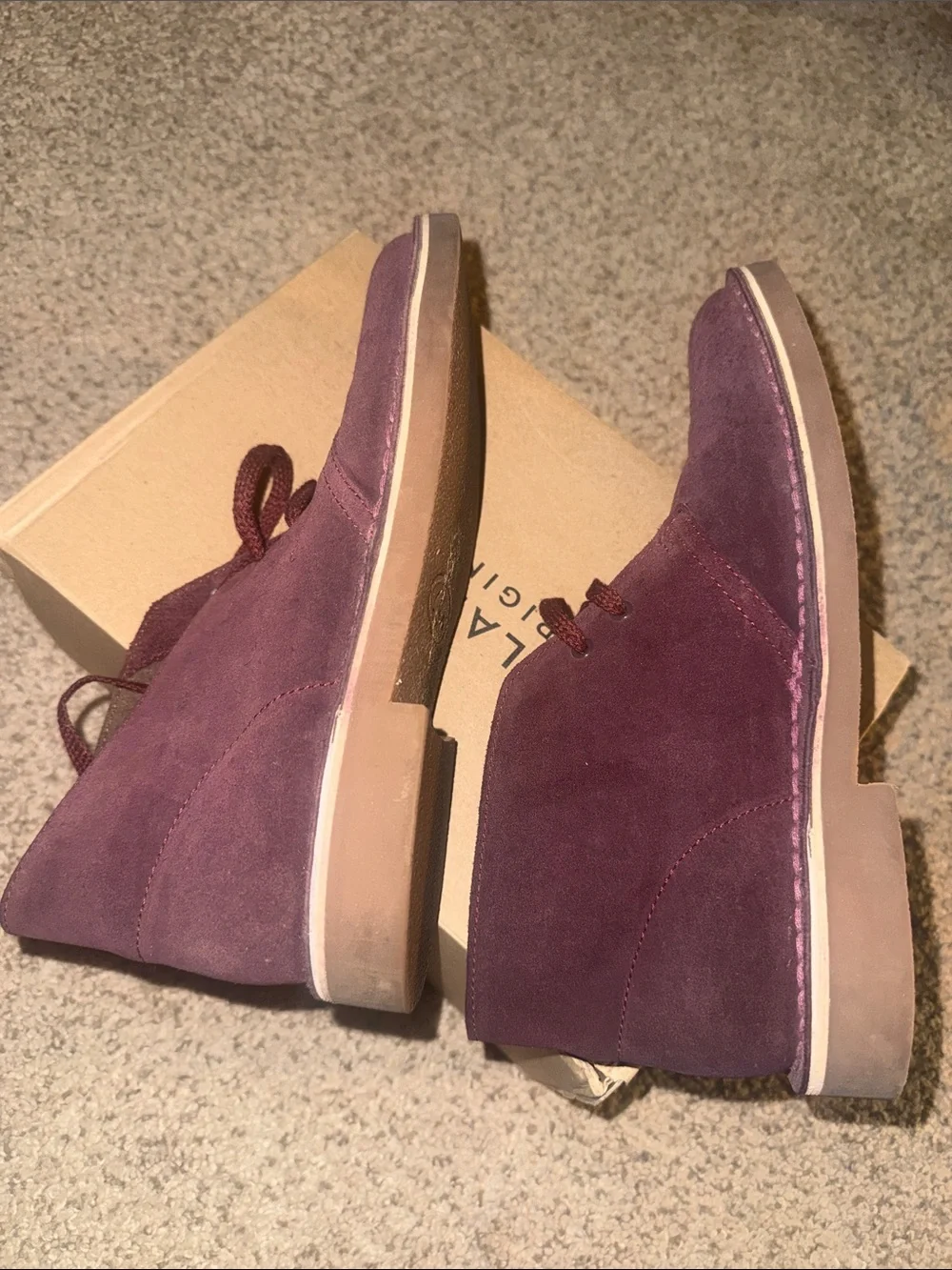 Clarks Plum Suede Desert Chukka Boots Size 7